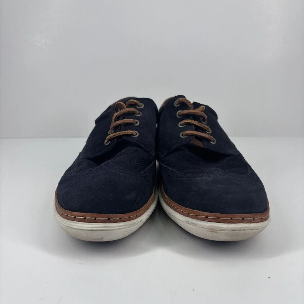 Massimo Dutti Men's Navy Blue Suede Derby‎ Shoes US 8 / EU 41 Lace-Up Classic